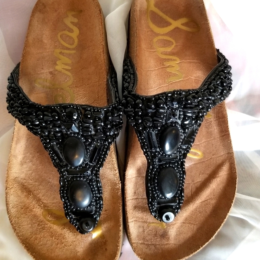Sam Edelman leather Black  thong Sandals